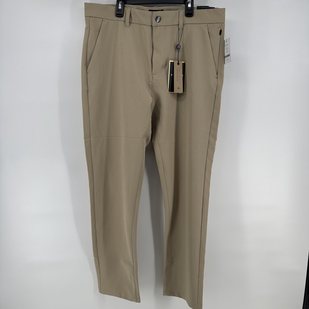 Marc Asher Mens 34x30 Athletic Taper Dark Khaki Pants MSRP $68 NWT